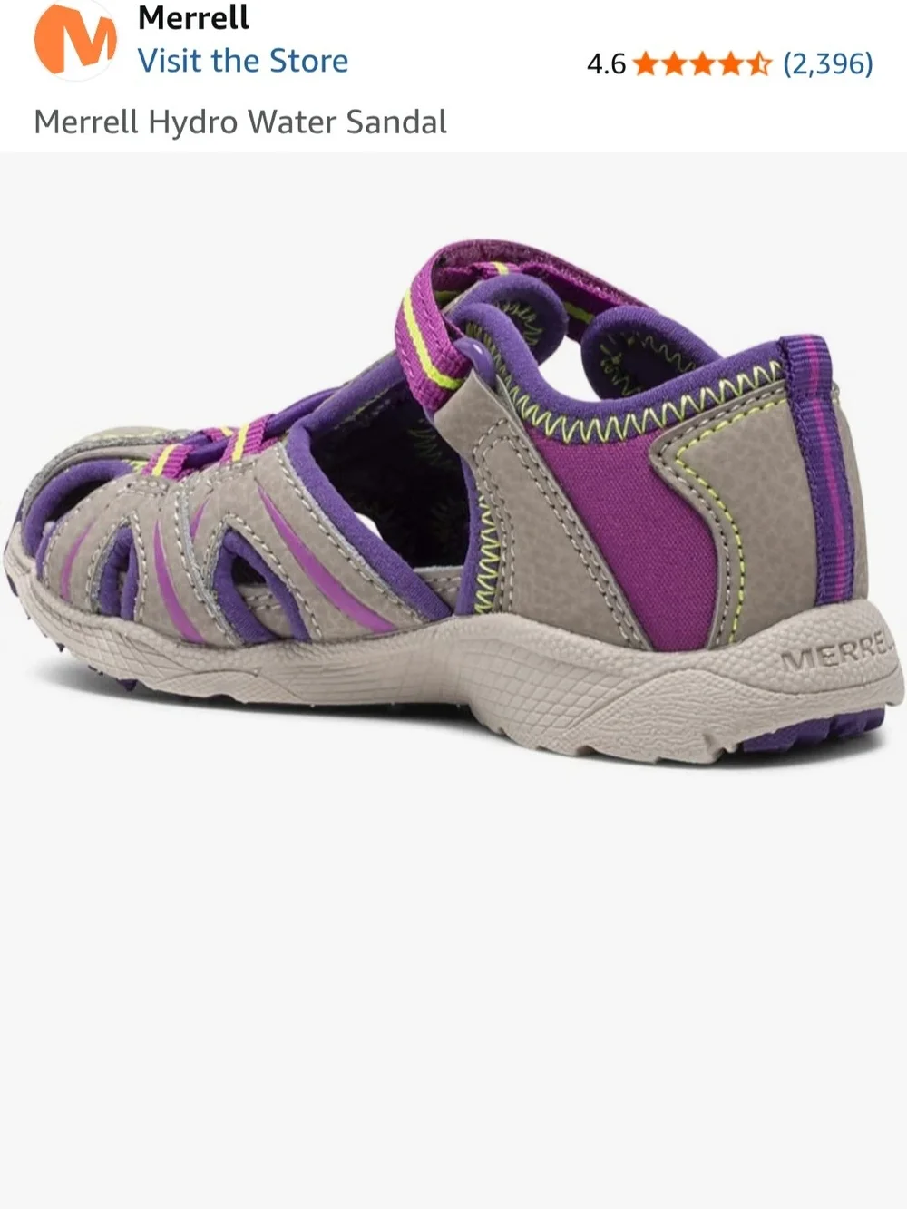 Brand NEW Merrell Kids Hydro Water Sandal - Purple / Tan SZ 7 Merrell